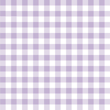 lavender Purple gingham check pattern background, cute seamless pastel grid texture