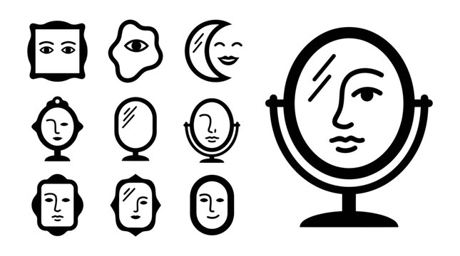 Abstract Faces and Mirrors Collection: Icons & Illustrations