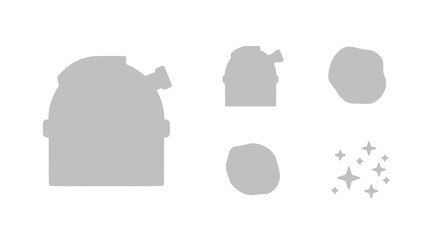 Observatory Icons: Telescope Dome, Planets, Stars - Space Exploration and Astronomy Symbols © Ceblok