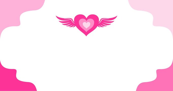 Copy space background animation with white pink valentine's day ornament decoration