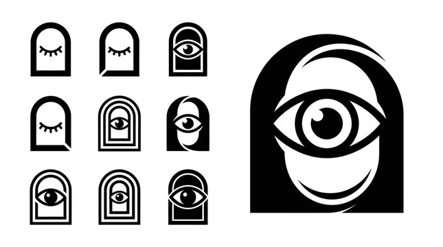 Abstract Eye Symbols and Icon Collection