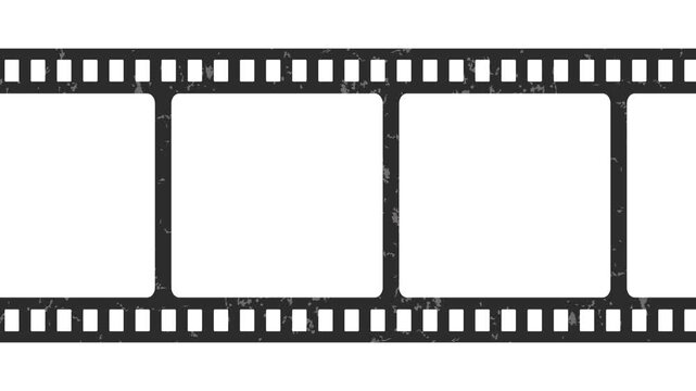 classic blank cinema film strip design element, Film strip animation on green screen with cinema frame border, 
35mm strip filmstrip animation, 35mm negative design is for video editing,