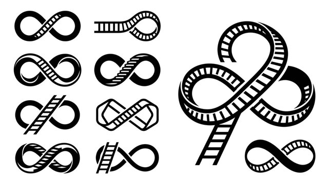 Infinity Symbol Rollercoaster Loops and Ladders - Endless Journey Concept
