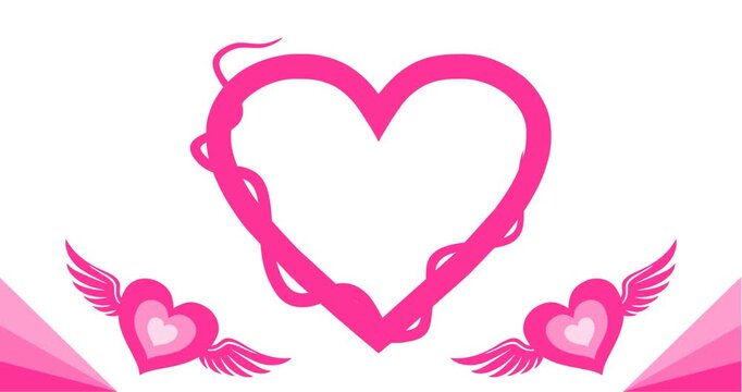 Copy space background animation with white pink valentine's day ornament decoration