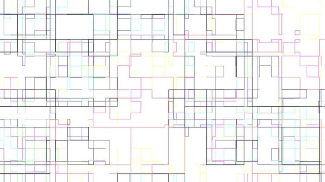 abstract geometric square background motion video. digital line motion video background.