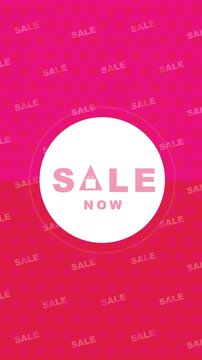 Vertical Sale Animation with Red and Pink Pattern for Retail Marketing and Social Media
