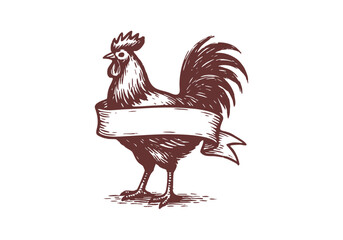 Vintage Hand Drawn Rooster and Chicken Sketch Vector Illustration Bundle for Farm, Poultry, and Agriculture Branding © Az to Design