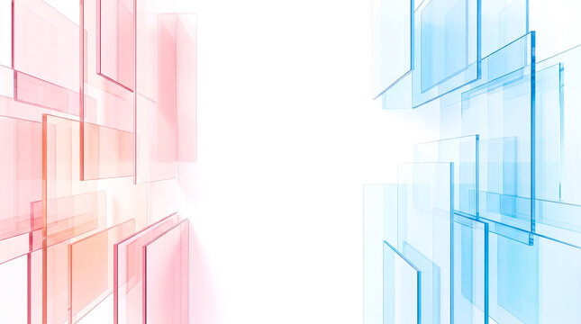 Abstract Business Background - Red vs Blue Comparison Concept with Glass Panels