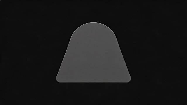 Minimalist grey arch shape isolated on solid black background, simple geometric abstract form design element suitable for logo, icon, architectural symbol, or modern graphic