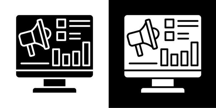Campaign Analytics  Icon Set White Style Collection