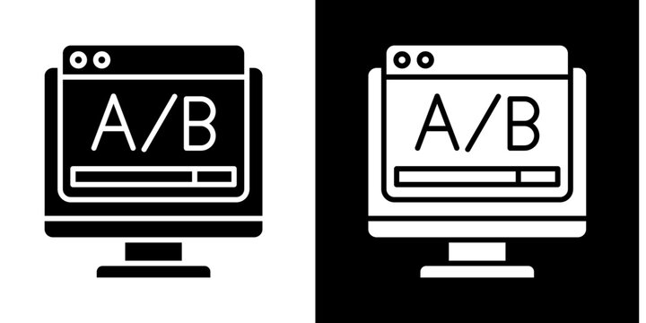 A/B Testing  Icon Set White Style Collection
