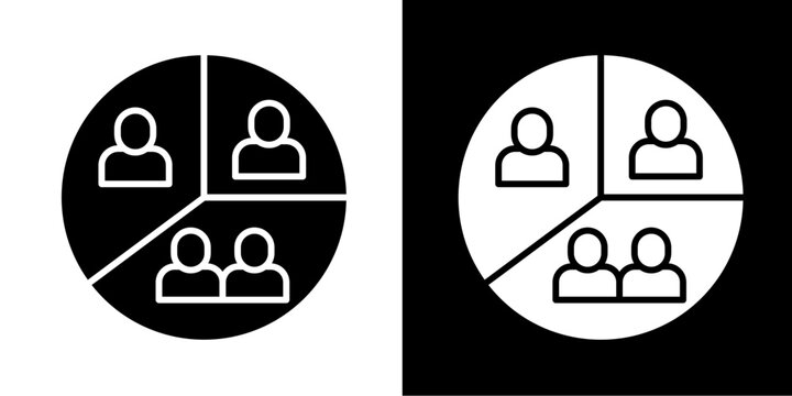 Audience Segmentation  Icon Set White Style Collection