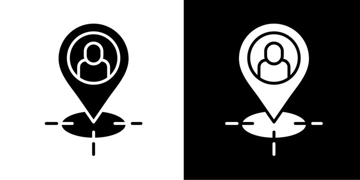 Geotargeting  Icon Set White Style Collection