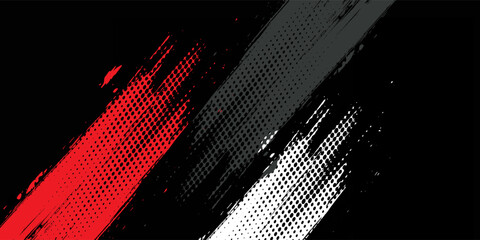 Gaming esport background striking stripes electric banner vector illustration design red black grunge brush wing comic pattern modern abstract concept livery stripes decal paint splash splatter.eps 10 © Samsul