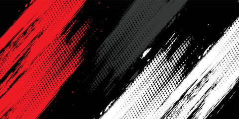 Gaming esport background striking stripes electric banner vector illustration design red black grunge brush wing comic pattern modern abstract concept livery stripes decal paint splash splatter.eps 10 © Samsul