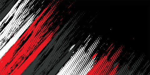 Gaming esport background striking stripes electric banner vector illustration design red black grunge brush wing comic pattern modern abstract concept livery stripes decal paint splash splatter.eps 10 © Samsul