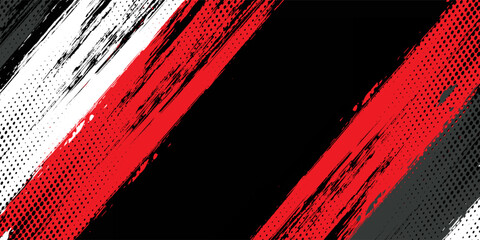 Gaming esport background striking stripes electric banner vector illustration design red black grunge brush wing comic pattern modern abstract concept livery stripes decal paint splash splatter.eps 10 © Samsul