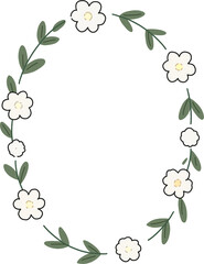 Fototapeta premium floral frame with leaves