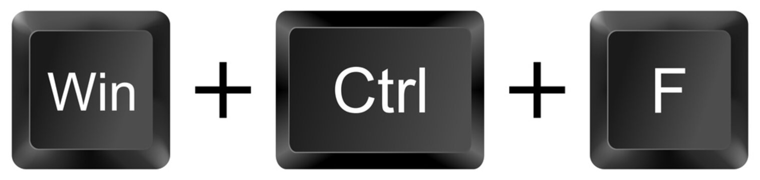 win ctrl F  computer keyboard shortcut key button 3d icon symbol sign isolated on white background