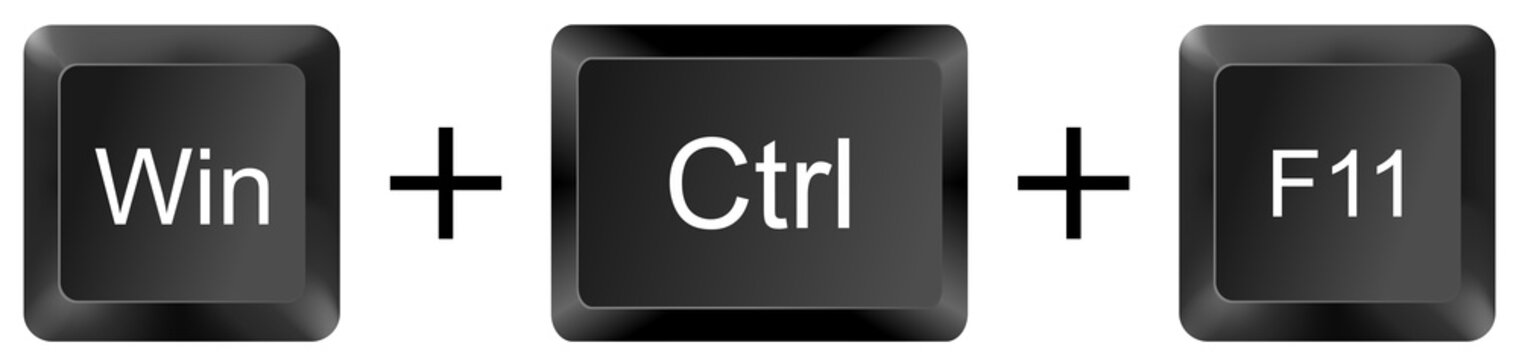win ctrl f11 computer keyboard shortcut key button 3d icon symbol sign isolated on white background