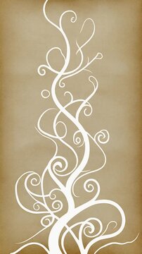 Elegant White Vine Growth on Parchment Background Generative AI
