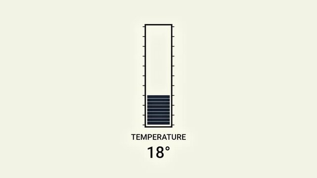 Temperature Gauge Rising from Cold to Hot with Color Change Data Visualization