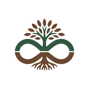 Infinity tree logo design, a symbol of nature and eternal growth