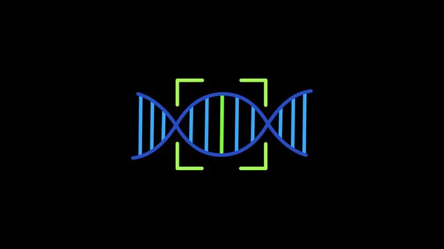 Animated CRISPR DNA Editing Concept. Looping 2D Minimalist Genetic Target Focus on Alpha Channel.