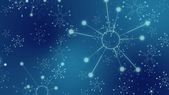 Abstract Blue Technology Graphic with Floating Digital Connection Points