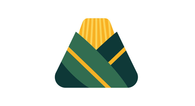 Colorful triangular illustrated sticky rice dumpling design.