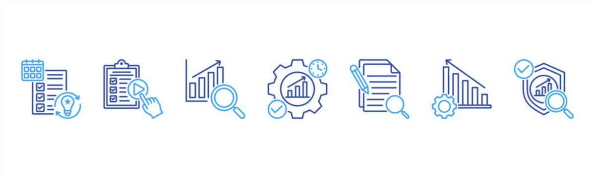 Process Management icon set includes Planning, Execution, Monitoring, Optimization, Documentation, Improvement, and Control for effective process management.