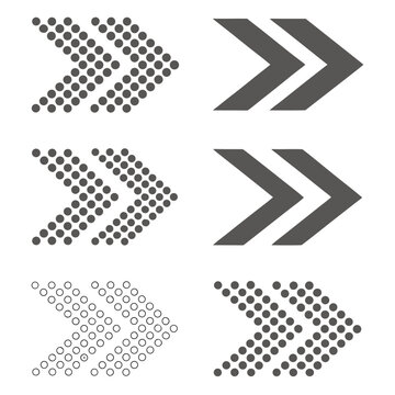 Collection of various arrow designs, including dotted and solid, as well as outlined versions, suitable for diverse graphic needs