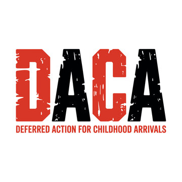 A logo representing Deferred Action for Childhood Arrivals, also known as DACA, on a white background