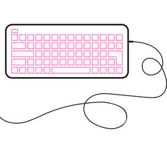 Obraz premium Pink Computer Keyboard Line Art