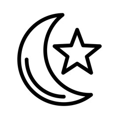 crescent moon line icon © Deione