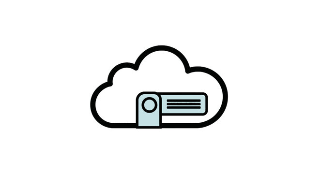 Cloud security camera icon for surveillance monitoring