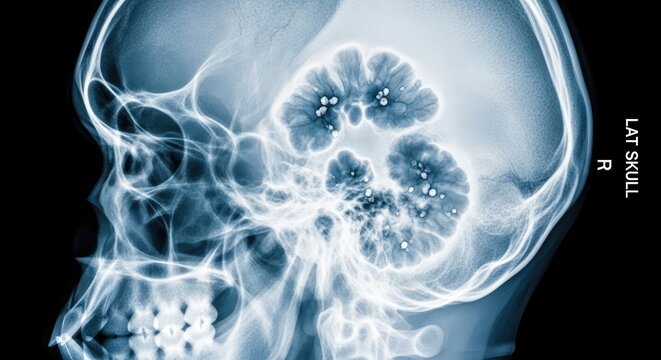 Medical X-ray of Human Skull.