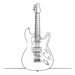 Naklejka premium Electric guitar exploded view with disassembled comp.... Generative AI