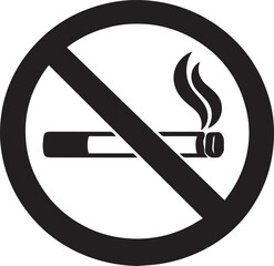 No smoking prohibition symbol with cigarette and flame icon Vector © Mukta