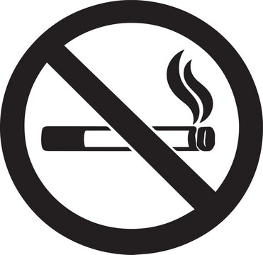 No smoking prohibition symbol with cigarette and flame icon Vector