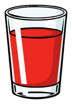 Tomato juice glass dynamic low angle drink illustration. Generative AI