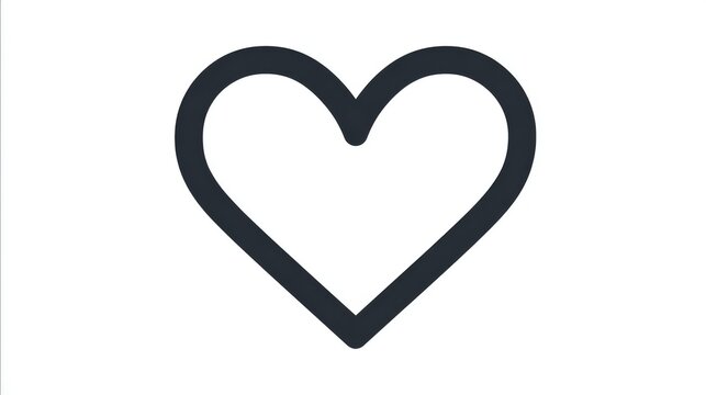 38.Minimalist love icon heart shape, flat vector design, clean silhouette, transparent background, contemporary graphic style