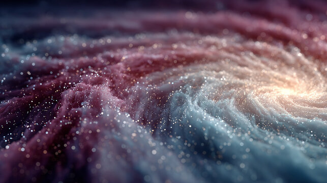 Abstract Cosmic Spiral Galaxy with Glowing Nebula and Twinkling Stars in Vibrant Colors