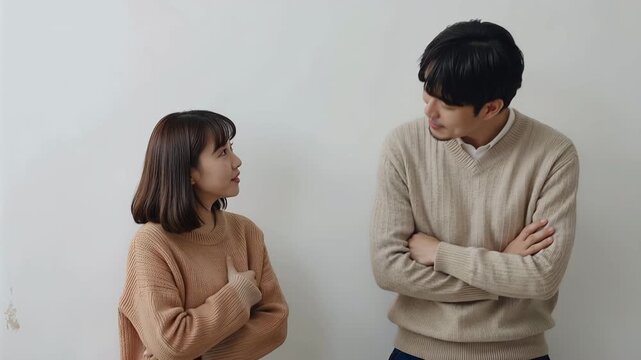 日本の家族が白壁に並び娘ティーンは本越しに視線を上げ親は肩越しに見守る