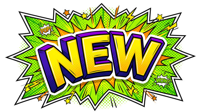 New Comic Book Style Explosion Word Art.