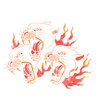 Vintage Triple Roaring Panthers Fire Route Supply