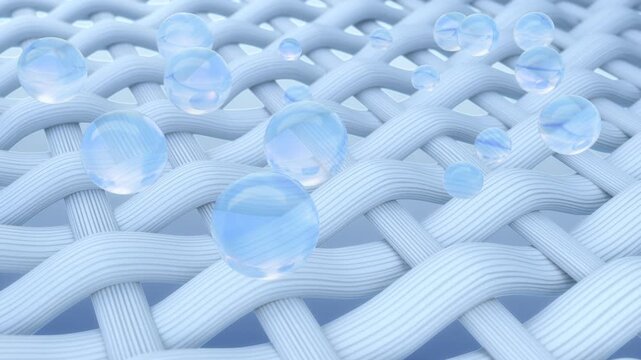Serum vitamin bubble drop on skin sell, Skin care cosmetic concept, 3D animation