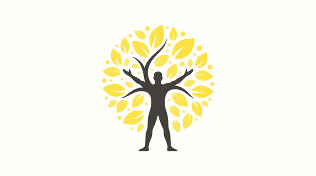 Minimalist Human Tree Logo Vector Graphic Design For Commercial Use