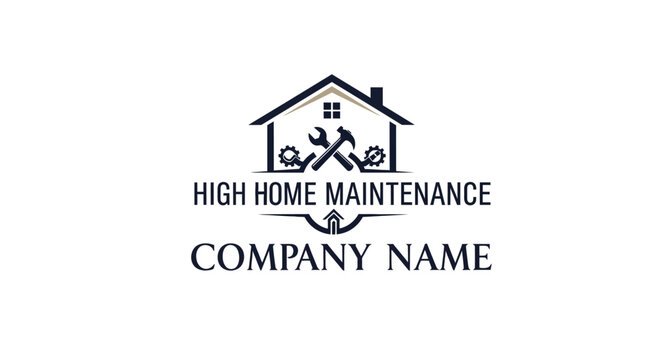 High home maintenance company logo template.