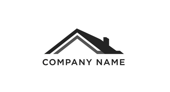 Roof company logo template design.